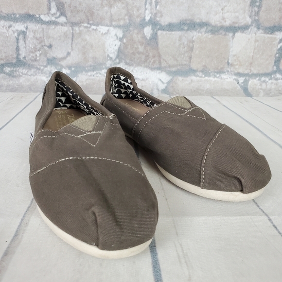 Toms Alpargata Ash Canvas Slip Ons Size W5 - Picture 5 of 12